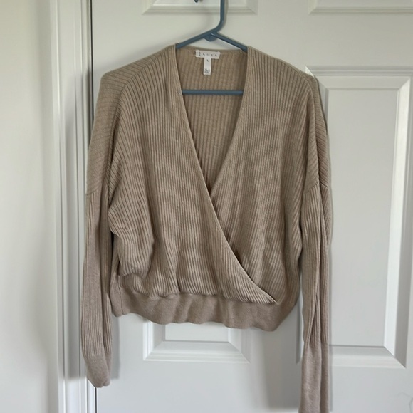 Leith Size Small Cropped Wrap Sweater Size Small - Picture 1 of 8
